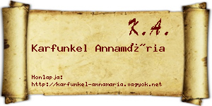 Karfunkel Annamária névjegykártya