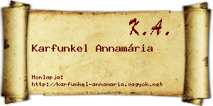 Karfunkel Annamária névjegykártya