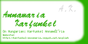 annamaria karfunkel business card